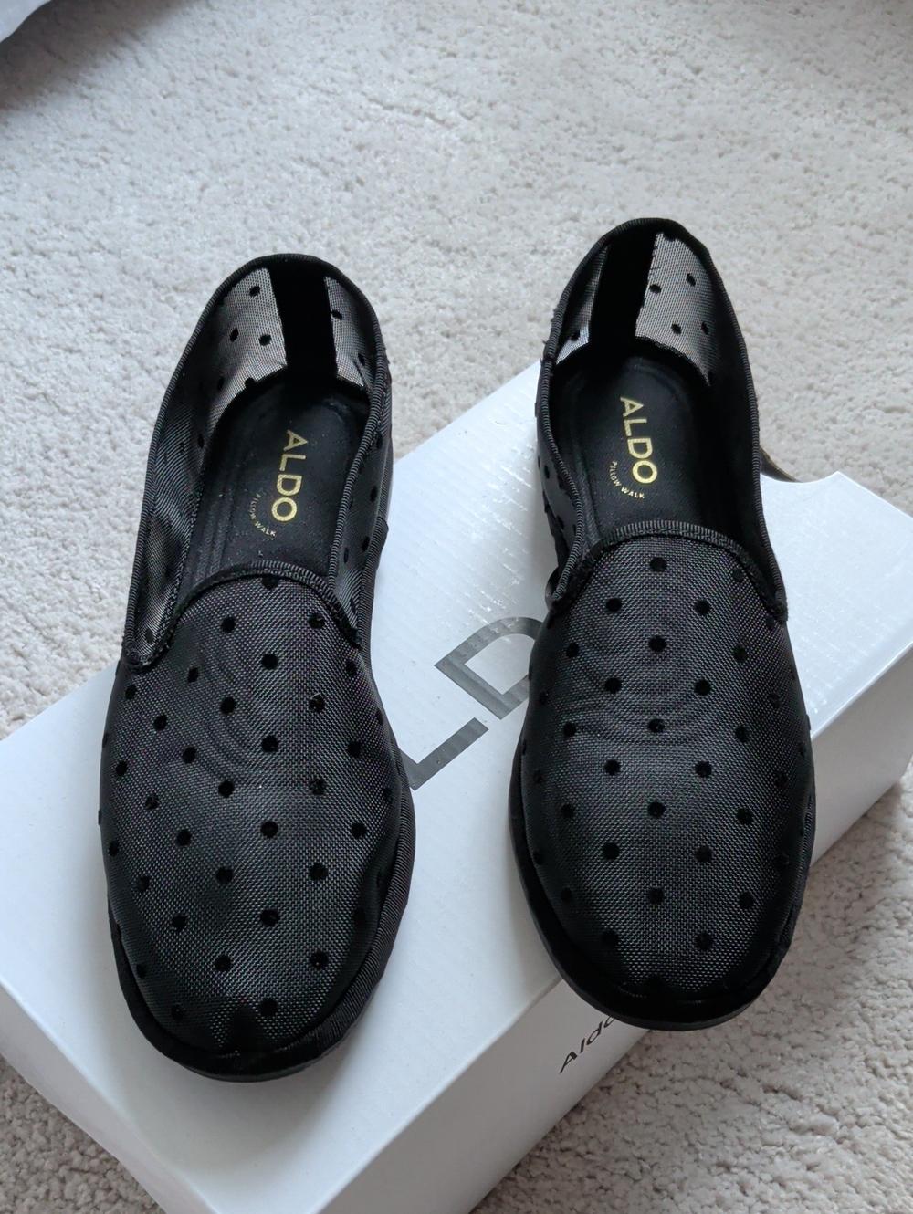 ALDO Black Polka Dot Slip-On Loafers